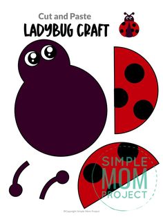 the cut and paste ladybug craft is shown