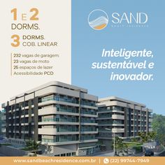 an advertisement for the event in spanish and english, with two large buildings on each side