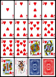 playing cards with hearts and numbers on black background stock photo - image 399784