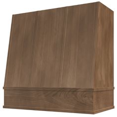 a brown wooden box is shown on a white background with clippings to the bottom