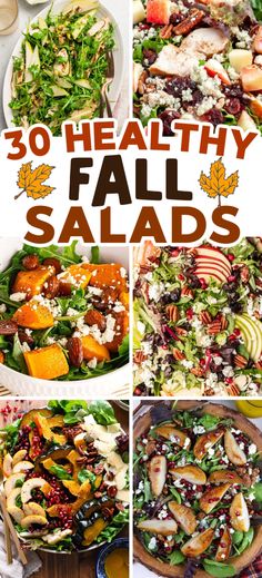 Fall Salad Recipes – These insanely flavorful and colorful fall salad recipes with seasonal flavors will quickly become your new favorite fall dinner option for a family! Fall dinner healthy, fall dinner easy, easy fall salad recipes, fall salads, Thanksgiving salad, Thanksgiving side dishes, Thanksgiving sides, fall dinner for a family, healthy dinner for fall, cheap fall dinner ideas, healthy salad recipes, cheap salads, cheap dinner ideas, cheap family dinner recipes, healthy fall dinner. Healthy Side Salads For Dinner, Easy Healthy Fall Lunches, Side Salad Ideas Dinner, Light Fall Recipes, Salad Fall Recipes, Favorite Salad Recipes, Beautiful Salads Ideas, Fall Lettuce Salad Recipes, Healthy November Recipes