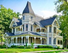 an old victorian style house in the suburbs