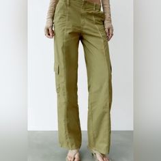 Zara Pants Spring Trousers, Casual Pants Women, Straight Cut Jeans, Cargo Pant, Low Rise Jeans, Zara Pants, Women Pants Casual, Pants Women, Cool Fabric