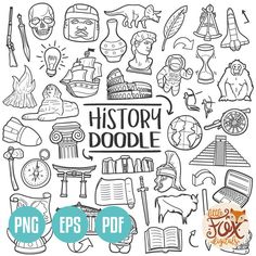 the history doodle is shown in black and white