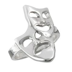 Happy Sad Comedy Tragedy Mask Face Ring .925 Sterling Silver Band Jewelry Female Male Unisex Size 10 All our silver jewelry is crafted from .925 silver also commonly referred to as sterling silver. Sterling silver is the standard for beautiful high-quality silver jewelry and can not be replicated by lower priced silver plated jewelry. It is 92.5% pure silver, mixed with alloys to add strength and durability to stand the test of time. We promise superior service which includes fast shipping, grea Comedy Tragedy Masks, Womens Wedding Ring Sets, Tragedy Mask, Face Ring, Comedy And Tragedy, Black Gold Ring, Rings Jewelry Fashion, Female Male, Mask Face