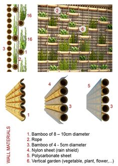 the instructions for how to build a bamboo wall planter in 5 easy steps with step by step instructions