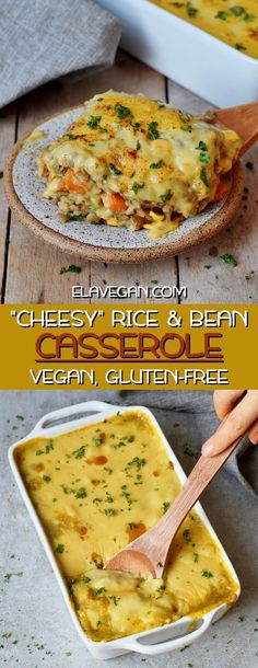 cheesy rice and bean casserole vegan glutenfree recipe