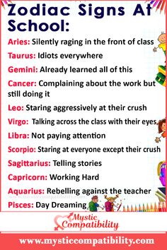 the zodiac signs at school are very important to children's health and well loved ones