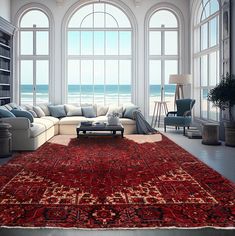 9' 10''x13' 8'' Rust Rose Navy Color Hand Knotted Persian 100% Wool Traditional Oriental Rug William Morris Art, William Morris Designs, Rug Yarn, Persian Area Rug, Scale Design, Hand Knotted Rug, Persian Area Rugs, Hand Tufted Rugs, Tufted Rug