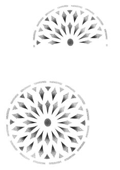 two circular designs are shown in black and white