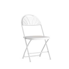 a white folding chair against a white background