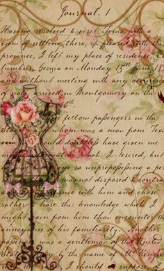 an old fashioned letter with roses on it