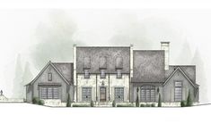 this is an artist's rendering of the front elevation of these luxury home plans