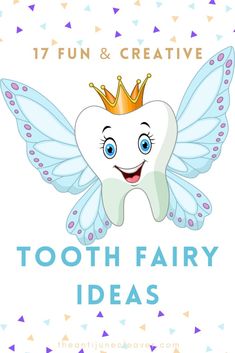 tooth fairy with wings and a crown on it's head is featured in the poster for