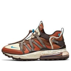 Nike Air Max 270 'Bowfin' Dark Russet/Light Current Blue AJ7200-202 270 Nike, Sneakers Nike Air Max, Orange Camo, Shoes Model, Marathon Running Shoes, Box Top, Model Style, Hiking Trail, Mens Nike Air