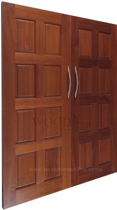 the wooden doors are closed and ready to be used as an interior decoration piece in this house