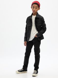 This denim is made with 5% recycled cotton.  Less waste in the world.  More great denim for you.  Low stretch denim jeans.  Button at center Teen Boy Outfits Casual, Boys Clothing Styles, Boys Streetwear, Milan Style, Boys School Outfits, Faux Snap