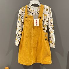 Nvw 4t Corduroy Overall Dress And Shirt Corduroy Overall, Corduroy Overall Dress, Overall Dress, Shirt Color, Matching Sets, Colorful Shirts, Overalls, Yellow, Color