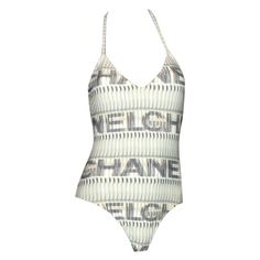 Classic CHANEL signature one-piece swimsuit and cover up set Set is consisting of two pieces - the swimsuit and the XL cover up Can also be worn as bodysuit Perfect for a pool or beach day Beautiful cut CC logo all over Neckholder back Fully lined with soft white fabric Comes brandnew with tags Swimsuit complete with intact hygenic protection Swimsuit Size 40 XL Pareo, 100% cotton circa 54" x 51", marked size "OS" (one size) Unique piece Made in France New, unworn This set comes in a plastic pou Chanel Bathing Suit, Chanel Swimwear, Two Piece Bathing Suits, Pink Bathing Suits, Coverup Swimsuit, Suit Swimsuit, Bathing Suit Cover, 1 Piece Swimsuit, Chanel Logo