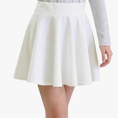 Casual Mini Stretch Waist Flared Plain Pleated Skirt- White Nwt Product Details Fabric Type 90% Polyester, 10% Spandex Care Instructions Machine Wash Closure Type Pull On Length Mini About This Item * Fabric: 95% Polyester +5% Spandex. * Elasticated Waist Can Be Stretch & Soft Plates Are Waist To Hem. * Comfortable Stretchy Fabric,Easy To Put On * Occasion: Casual, School, Office, Dates, Parties,Velma Costume,Cosplay Skirt Mini Skater Skirt, Flared Mini Skirt, Birthday List, Pleated Shorts, Womens Basic, Outfit Combinations, Sleek Look, Cozy Knits, Skirt Pattern