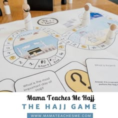 a close up of a board game with the words mama teaches me hij on it