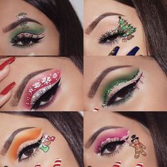 New Year's Makeup Ideas, Easy Christmas Eyeshadow Looks, Makeup Aesthetic Products, Christmas Eyeshadow Looks, Makeup Products Aesthetic, Teknik Makeup, Lips Aesthetic, Holiday Eyeshadow