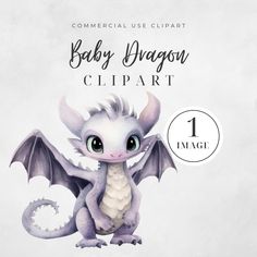 a baby dragon clipart is shown with the text, baby dragon clipart 1 image