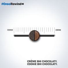 an advertisement for creme, chocolate and cookie bar chocolaty on a white background