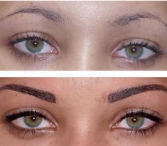 Permanent makeup with permanent eyeliner and eyebrows. Great work! Glitter Eyebrows, Mac Eyeliner, Top Eyeliner, Permanent Makeup Eyeliner, Taupe Eyeshadow, Permanente Make-up, Permanent Eyeliner, Eyeliner Tattoo, Liquid Eyeliner Pen