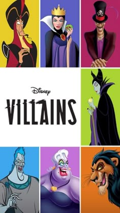 the villain characters from disney's animated movies are featured in this poster for an upcoming movie