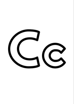 the letter c is shown in black and white