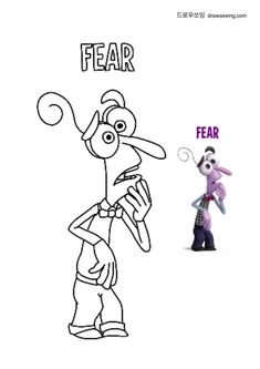 an image of a cartoon character with the caption fear