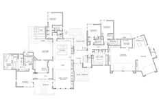 the floor plan for this modern home is very large and has multiple living areas, including two