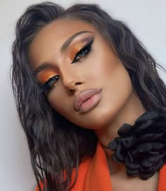 Latte Makeup, 50 Aesthetic, Coachella Makeup, Orange Makeup, Chic Makeup, Makijaż Smokey Eye