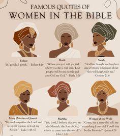 the famous women in the bible are shown with their names and meaningss on them