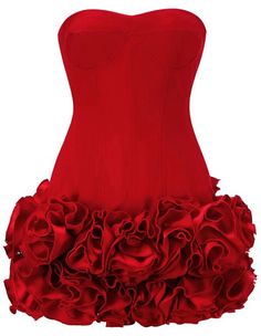 Strapless Corset Floral Ruffle Dress Red Red Ruffle Dress Short, Red Dresses For Sweet 16, Sleeveless Corset Dress, Red Fancy Dress Short, Red Birthday Ideas For Women, Red Sparkly Mini Dress, Homecoming Corset Dresses, Short Red Corset Dress, Birthday Day Dress