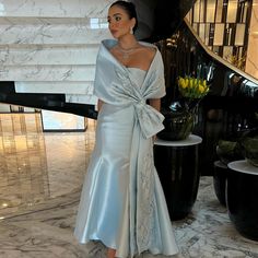 Evening Dress With Shawl, Shawl Over Dress Formal, Blue Filipiniana, Yellow Evening Dresses, Modern Filipiniana, Grey Evening Dresses, Champagne Evening Dress, Dress With Cape, Gold Evening Dresses