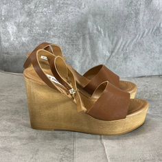 Steve Madden Women's Cognac Lea Welsh Wedge Platform Sandal Sz 8 4-1/2" Wedge Heel; 1-1/2" Platform Round-Toe Ankle-Strap Platform Wedge Sandals With Adjustable Buckle Closure Leather Upper; Manmade Lining; Wood Sole This Is A New Without Tags/Box Item. Please Refer To Images. Platform Wedge Sandals, Platform Wedge, Womens Shoes Wedges, Platform Wedges, Steve Madden Shoes, Platform Sandals, Wedge Heels, Wedge Sandals, Cognac