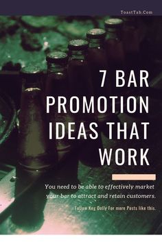 the front cover of a book that says, 7 bar promotion ideas that work