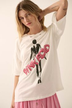 Pink Floyd Shine On Distressed Oversize Graphic Tee - ShopPromesa Oversize Graphic Tee, Pink Floyd Graphic, Oversized Graphic Tee, Style Pink, Silhouette Art, Vintage Canvas, Shine On, Pink Floyd, Box Set