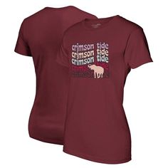 a women's maroon t - shirt with the words crimson tide and an elephant