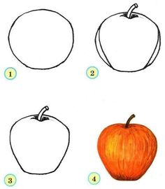 how to draw an apple for kids step by step with pictures and instructions on how to draw an apple