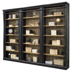 a large bookcase with two doors and shelves on each side, measurements for the width