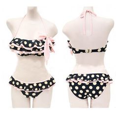 Padded Halter Bikini Swimwear Pink Feminine, 2 Piece Dress, Kawaii Clothes, Girly Outfits, Up Girl