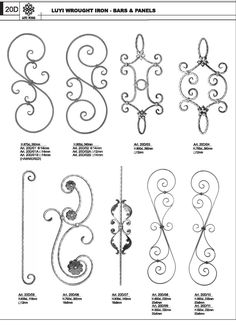 an image of wrought iron monograms and panels in the style of art nouveau