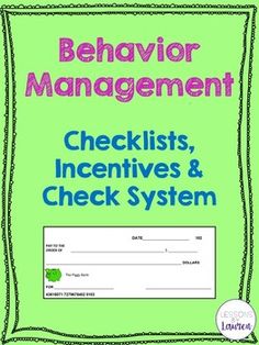 the behavior management checklist for students to use in their school's health care system