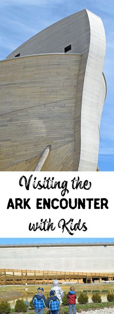 two fire hydrants in front of the ark encounter with text overlay reading visiting the ark encounter with kids