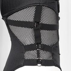 Sst013 Waist Straps And Mesh Spliced Swimsuit Gothic Swimsuit, Knitting Stripes, Gothic Fabric, Zipper Swimsuit, Mesh Swimsuit, Rock Style Outfits, Elegant Gothic, Black One Piece Swimsuit, Bra Pads