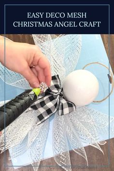 an easy deco mesh christmas angel craft