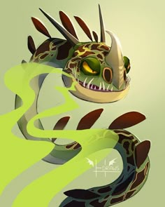 a digital painting of a snake with big eyes